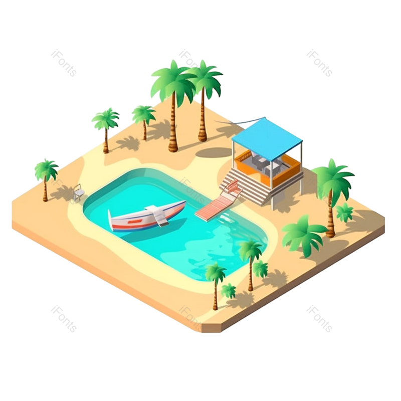 户外图片,夏天元素,插画PNG,蓝色免抠素材